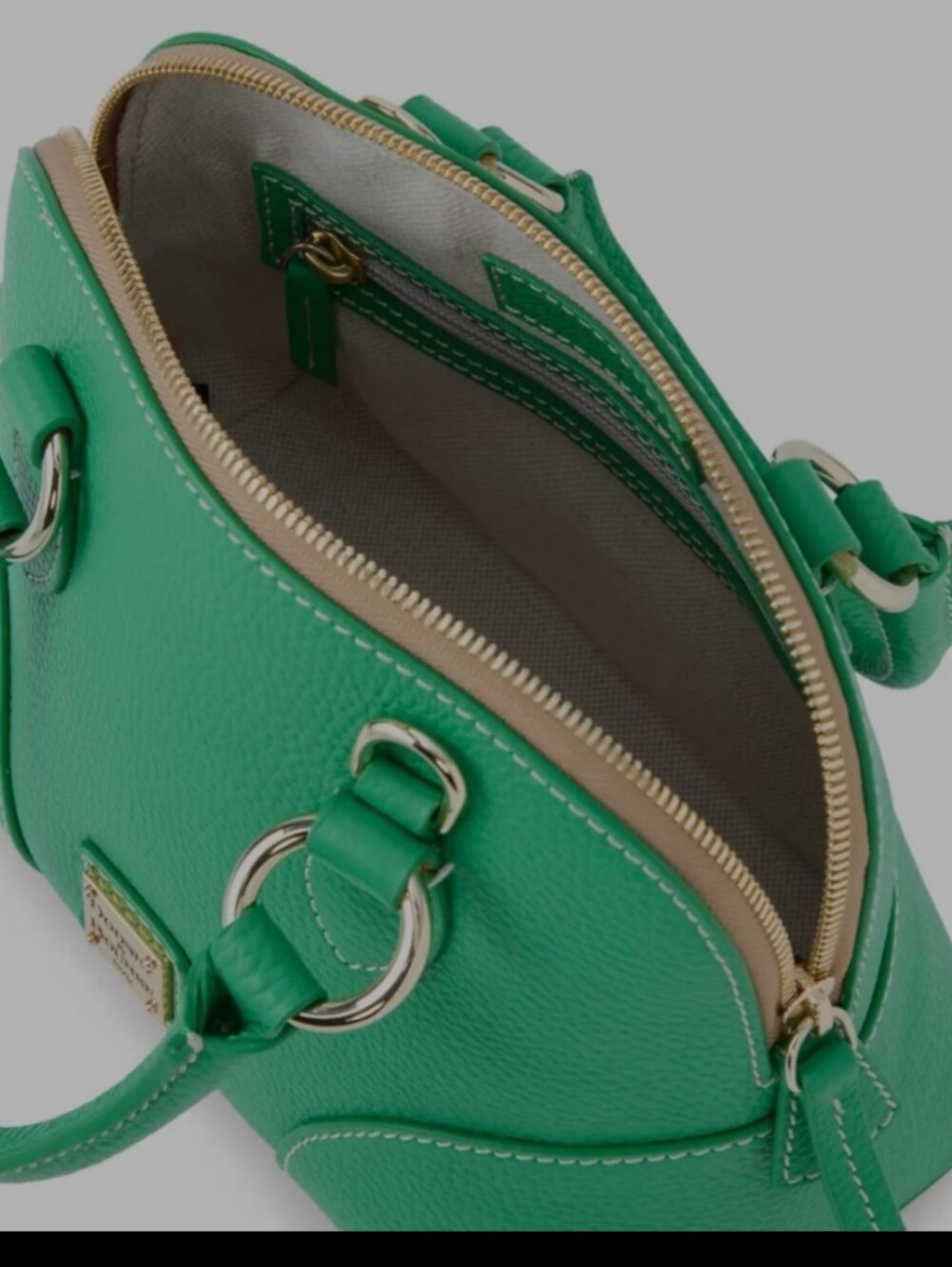 Dooney & Bourke Emerald Green Pebbled Leather Satchel Luca - Picture 4 of 6